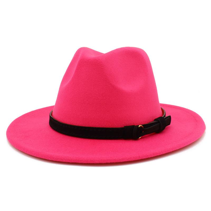 Unisex British Classic Large Brim Fedora Lightweight Hat For Autumn Winter
