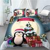 3 Pc Duvet Cover Christmas Moon Penguin Bedding Set for Kids and Adults Microfiber Single Double Queen 220x240 Room Decor Gift