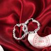 925 Sterling Silver Simple Big Rope Circle Vintage Hoop Earrings For Women Silver Jewelry Pendientes