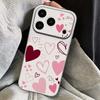 Кожаный чехол-шнурок с принтом сердечек для iPhone 18 Pro Max Гибридный ТПУ+ПУ Противоскользящая мягкая крышка для iPhone 17 16 15 14 13 Pro Max