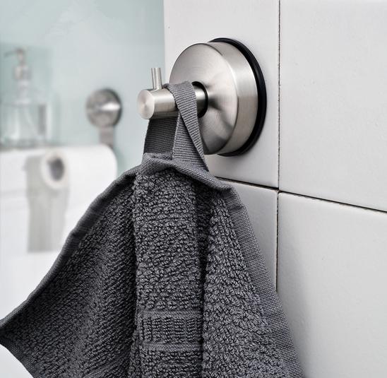 Stainless Steel 304 Nickle Brushed Vacuum Suction Cup Hooks Shower Hook Wall Hook Removable for Bathroom Kitchen Bedroom