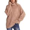 Women's Fashion Loose High Neck Knit Pullover Top Long Sleeve Casual Sweater