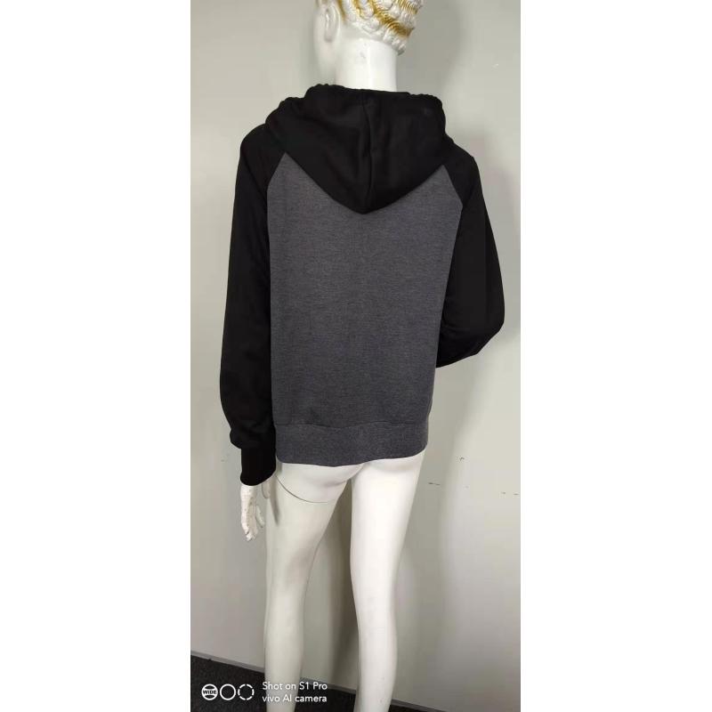 Женская осенне-зимняя модная универсальная толстовка с капюшоном и застежкой-молнией с длинными рукавами