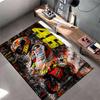 MotoGP Area Rug, Valentino Rossi 46 VR46 Repsol Honda Legend Graffiti Print, Bike Fan Garage Man Cave Decor, Non-Slip Mat