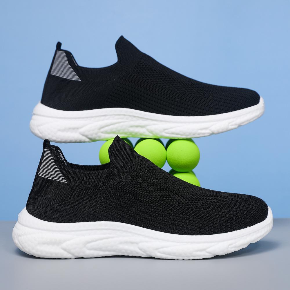 Новая повседневная обувь Кроссовки Flyknit Кроссовки Lazybones с мягкой подошвой Модные одинарные кроссовки без шнуровки