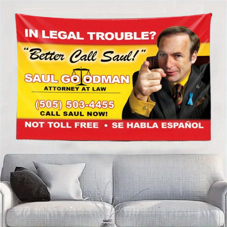 1PC Funny Better Call Saul Saul Goodman Poster Tapestry Wrinkle Resistant Soft Lightweight Portable Wall Hanging For Dorm