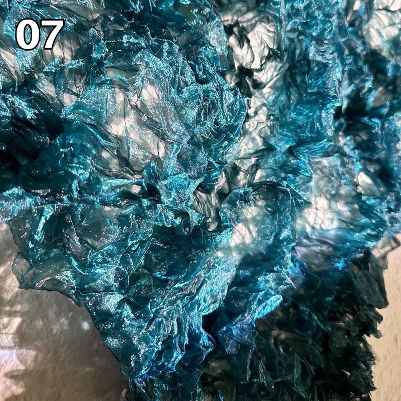 Градиентный цвет органза плиссированная мелкая гофрированная ткань для одежды витрина дисплей сценический фон свадебный декор дизайнерская ткань