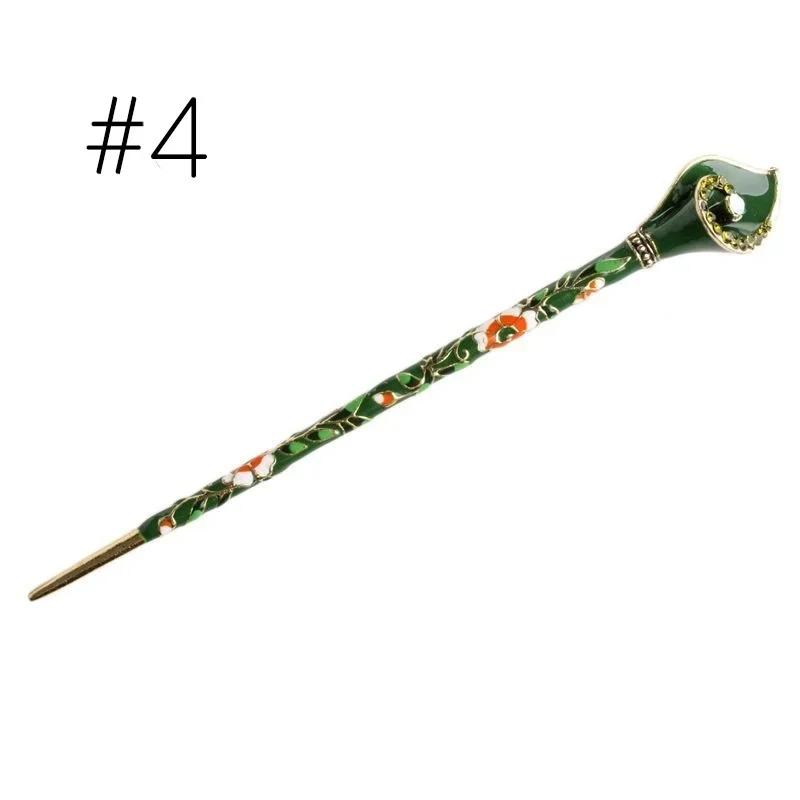 Women Vintage Fashion Metal Rhinestone Handmade Hair Stick Hair Chopsticks Hairpin Pin Accessories Creative Gifts Head Decor LS
