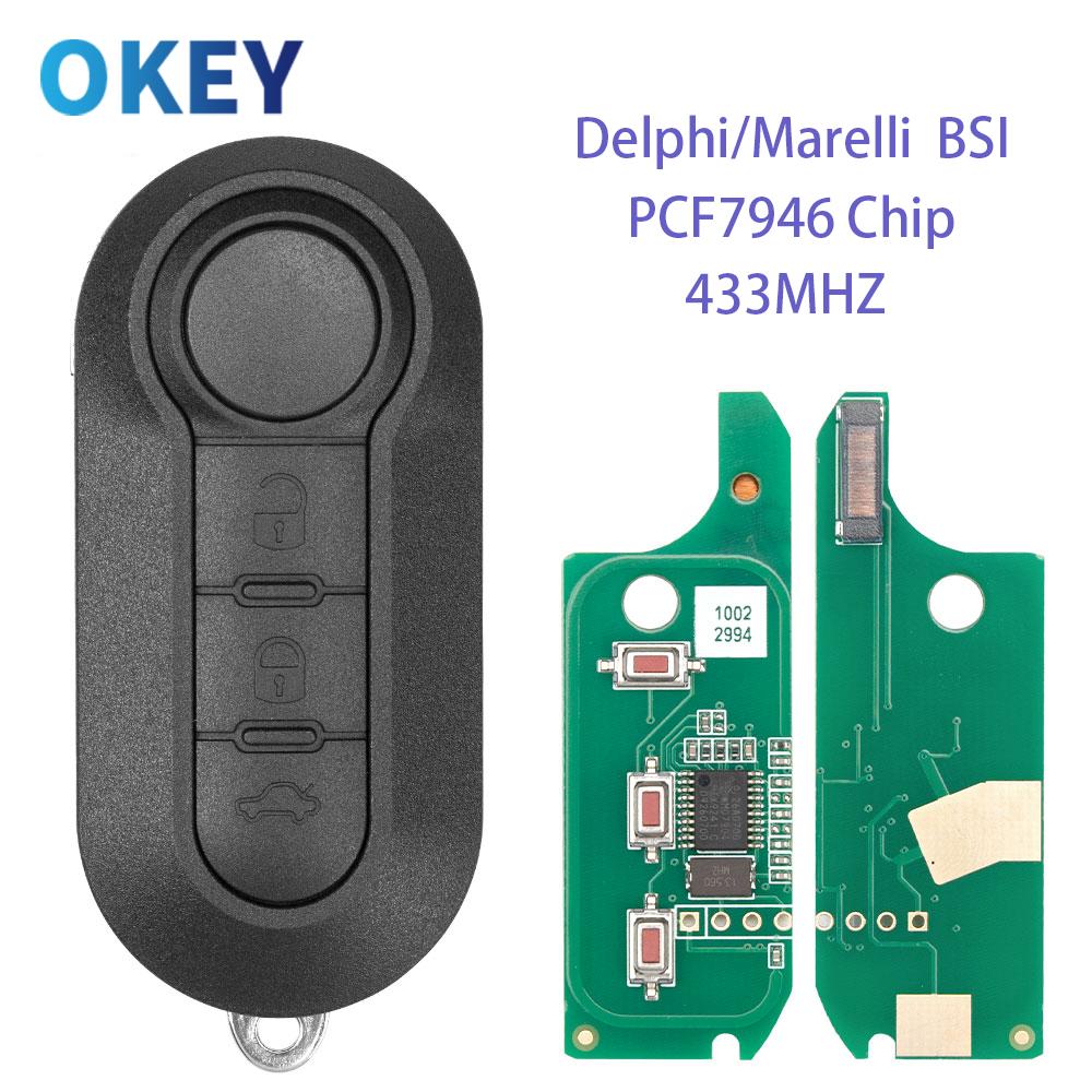 Окей Пульт-смарт-ключ для автомобиля Marelli/Delphi RX2TRF198 PCF7946 433 МГц Для Fiat 500L Ducato Citroen Jumper Peugeot Boxer 2008-2015