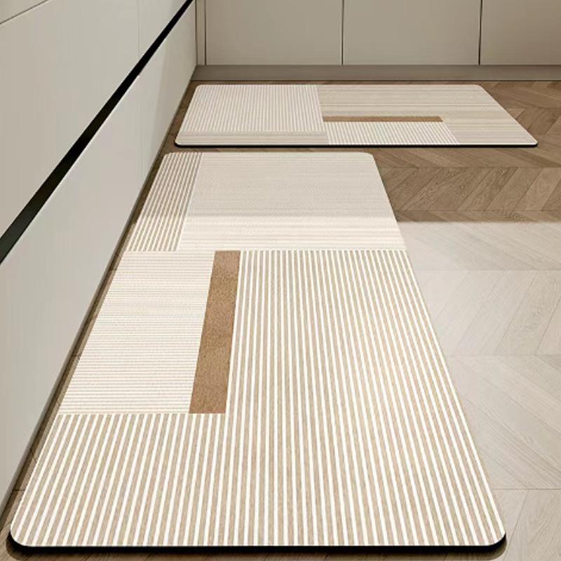 Minimalist Luxury Diatom Mud Kitchen Floor Mat Stain Resistant Water Absorbent Easy Care Non Slip Quick Dry Door Mat
