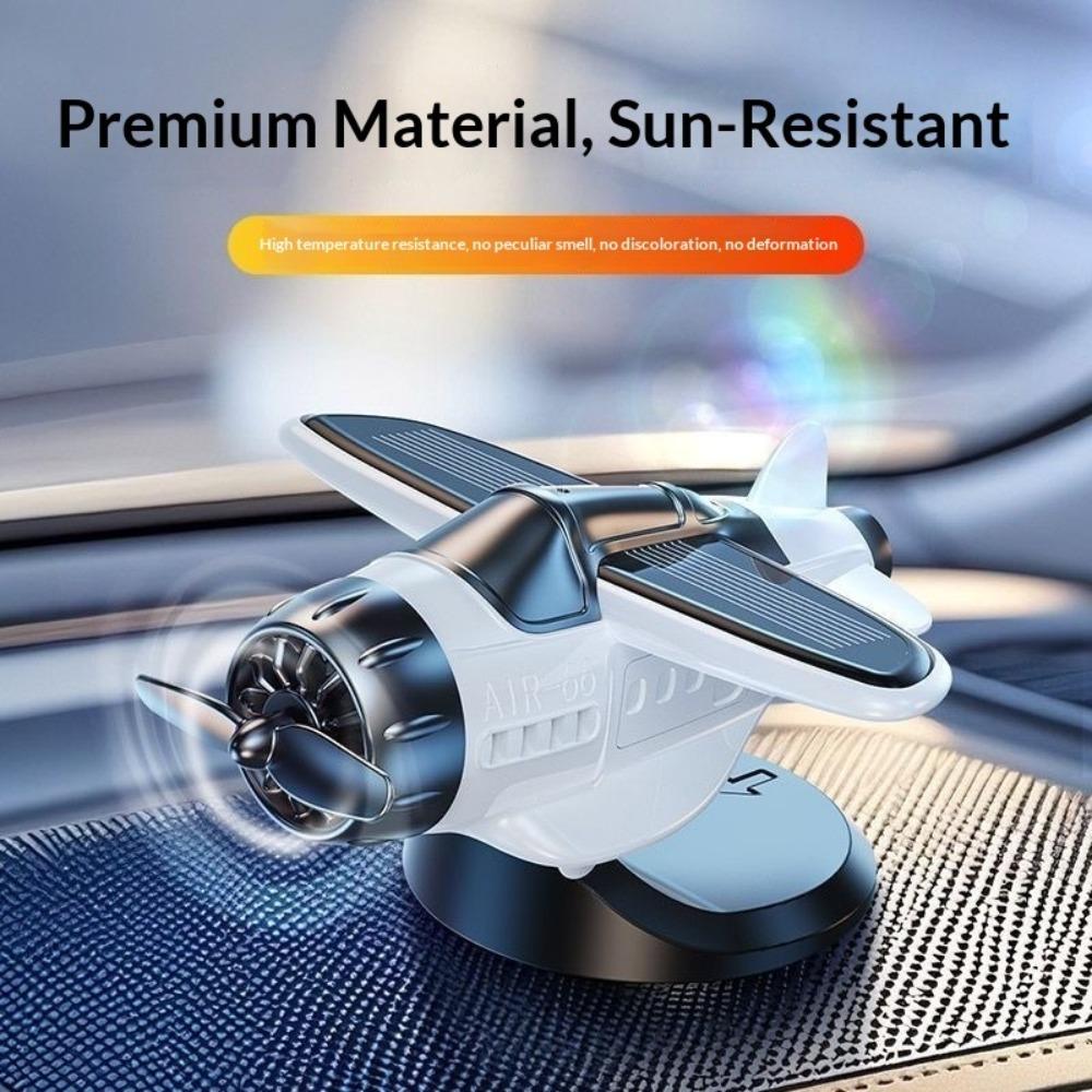 Car Solar Rotating Plane Car Ornament Creative Car Console Decoration Car Supplies