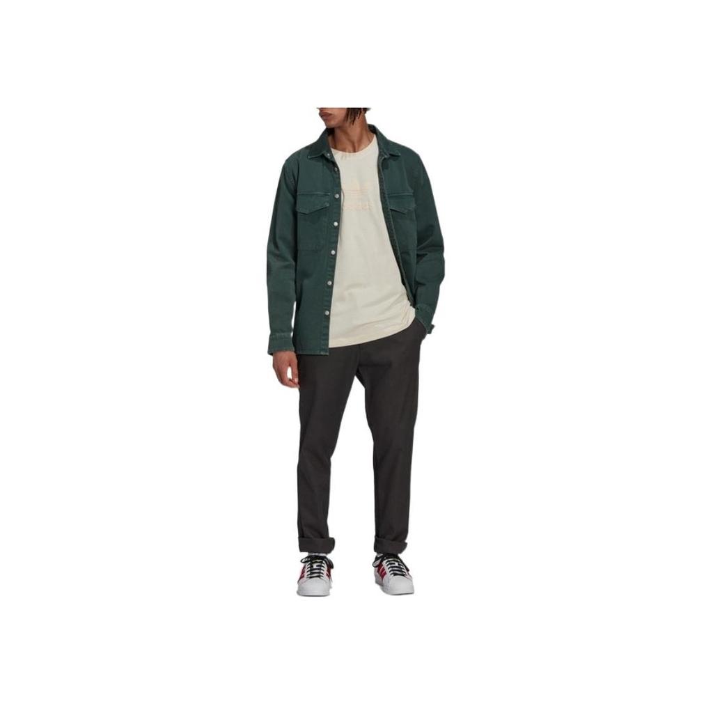 Adidas Originals Trefoil Solid Logo Patch Crew Neck Short Sleeve T-Shirt Men Tops Off-White HK2786