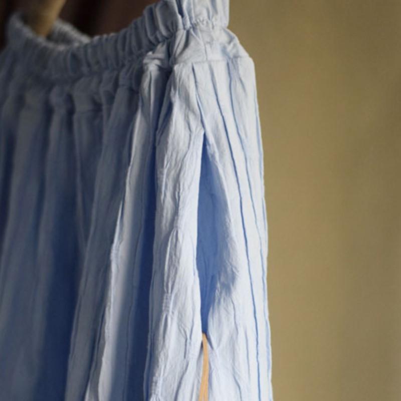 Johnature Женские винтажные юбки высокого качества, эластичная талия, синие, весенние, свободные, мягкие