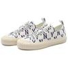 MLB Playball MONOGRAM Wear resistant And Lightweight Low top Canvas Shoes Unisex White 3ACVVM12N-50IVS