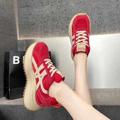 Обувь Forrest Gump на платформе осенняя новая кожаная в студенческом стиле спортивная и повседневная папины кроссовки