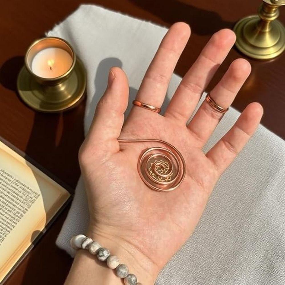 Медное кольцо на ладонь ручной работы, портативная медная манжета для медитации и энергетического исцеления