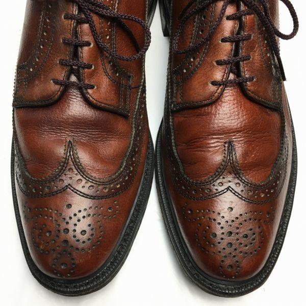 70-е 80-е Сделано в США Винтажные деловые туфли Dexter Long Wingtip Коричневые Размер 10.5C Мужские(ИСПОЛЬЗОВАЛ)
