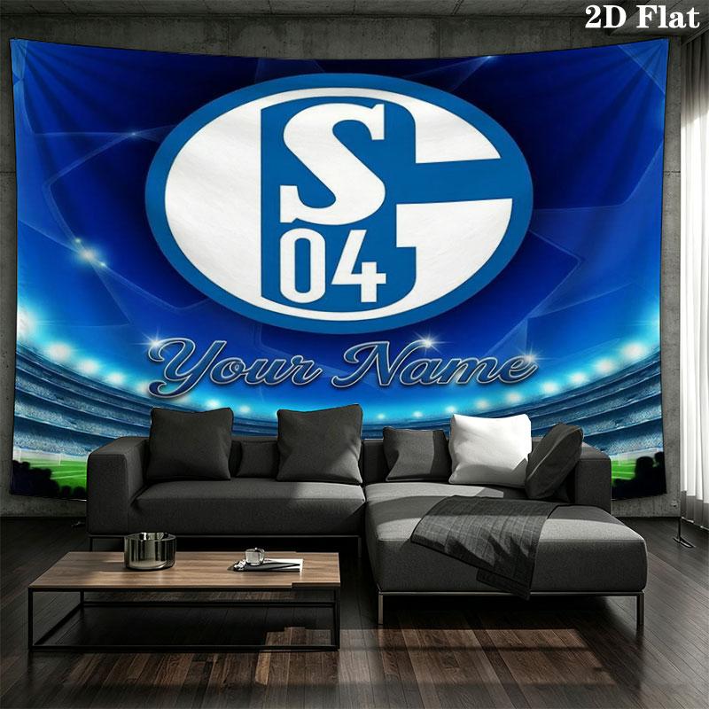 FC Schalke 04 Custom Name Wall Tapestry Aesthetic Wall Hanging Printed Fabric Blanket Decorative Tapestries for Bedroom Living Room Home Decor