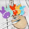 Easter Felt Home Multiple Colors Fork Cartoon Rabbit Knife Cutlery Holder Creative Tableware Bag Party Ornament Festival Supplies