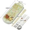 Skater Children's Lunch Box Trio Set Chopsticks Spoon Fork Kids Cutlery Antibacterial Treatment Easy To Open Sliding Type Made In Japan Bear School Gi