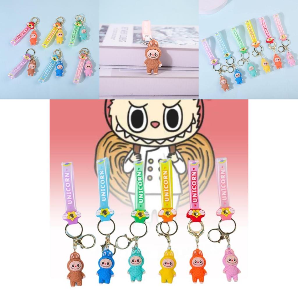 Adorable Cartoon Soft Pvc Sheep Keychain Colorful Cute Keyring Car Bag Ornament