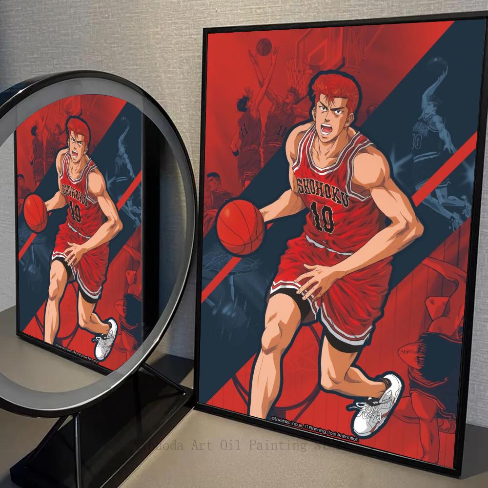 1 шт. Аниме Постер Slam Dunk Фильм Винтажный Япония Постер Самоклеящееся Искусство Водонепроницаемая Бумажная Наклейка Кофейня Бар Комната Настенный Декор