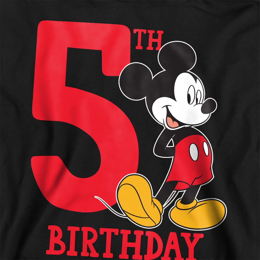 Disney Childrens/Kids Mickey Mouse Heather 5th Birthday Hoodie