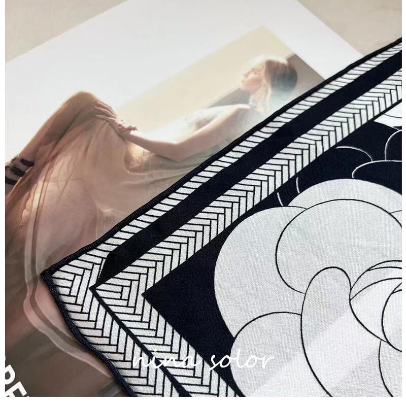 NINA SOLOR Classic Camellia Silk Scarf