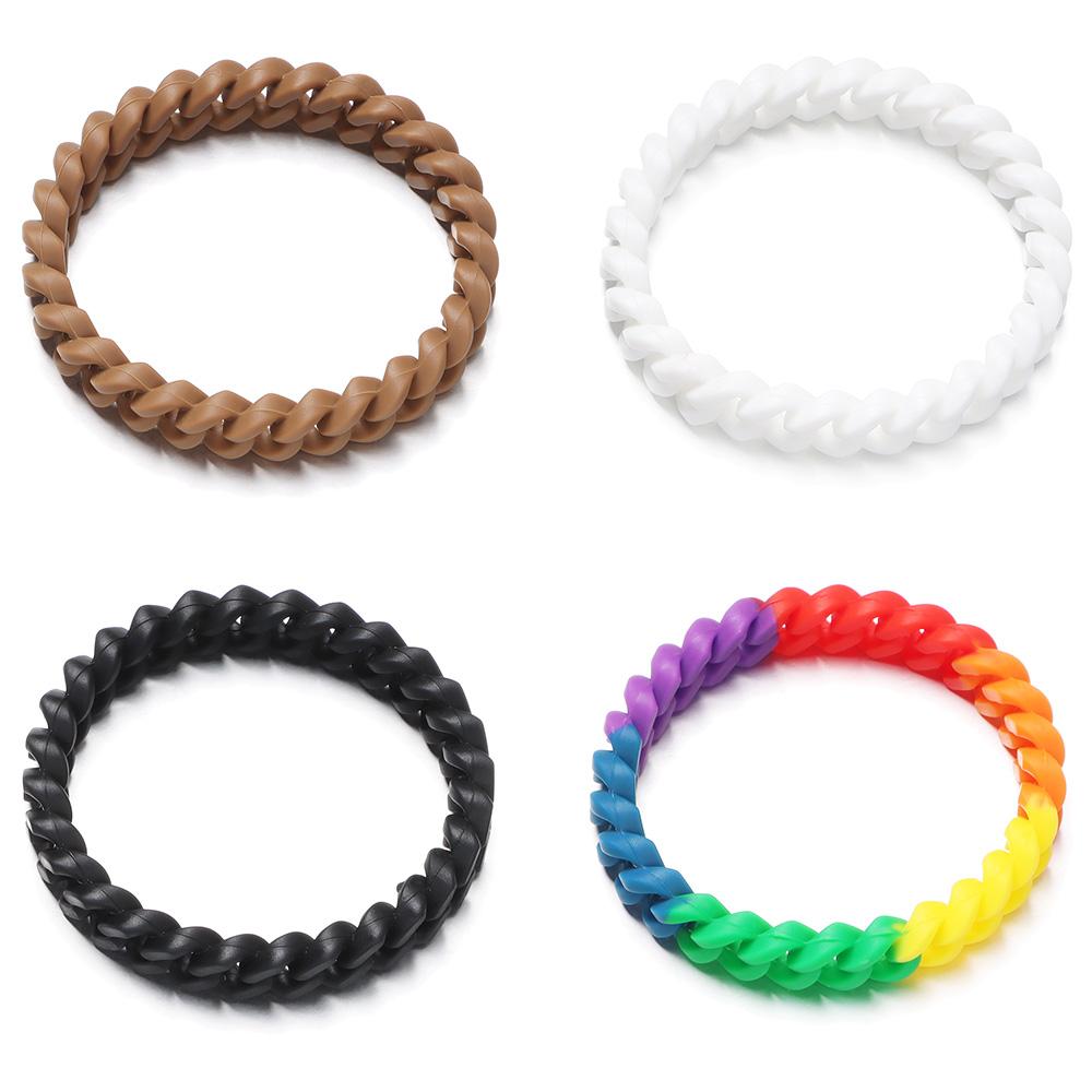 Party Fashion Jewelry Accessories Charm Band Colorful Silicone Bracelets Rubber Bangles