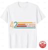 42 Answer To Life The Universe And Everything Retro Vintage Stripes Graphic Tshirt Scifi Book Fan Cotton Loose Short Sleeve Tee