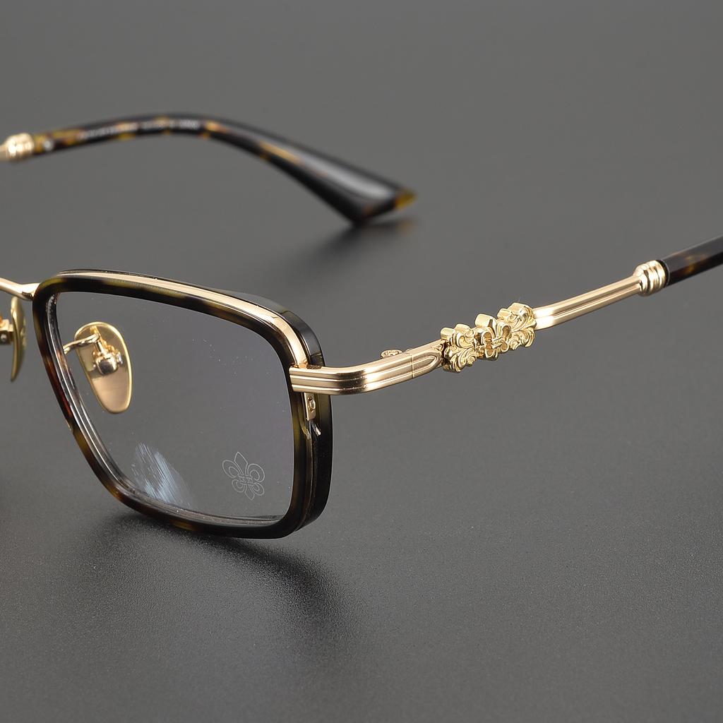 2024 New Fashion Men'S And Women'S Alloy Square Personality Trend Glasses Luxury Brand Designer Optical Prescription Frame