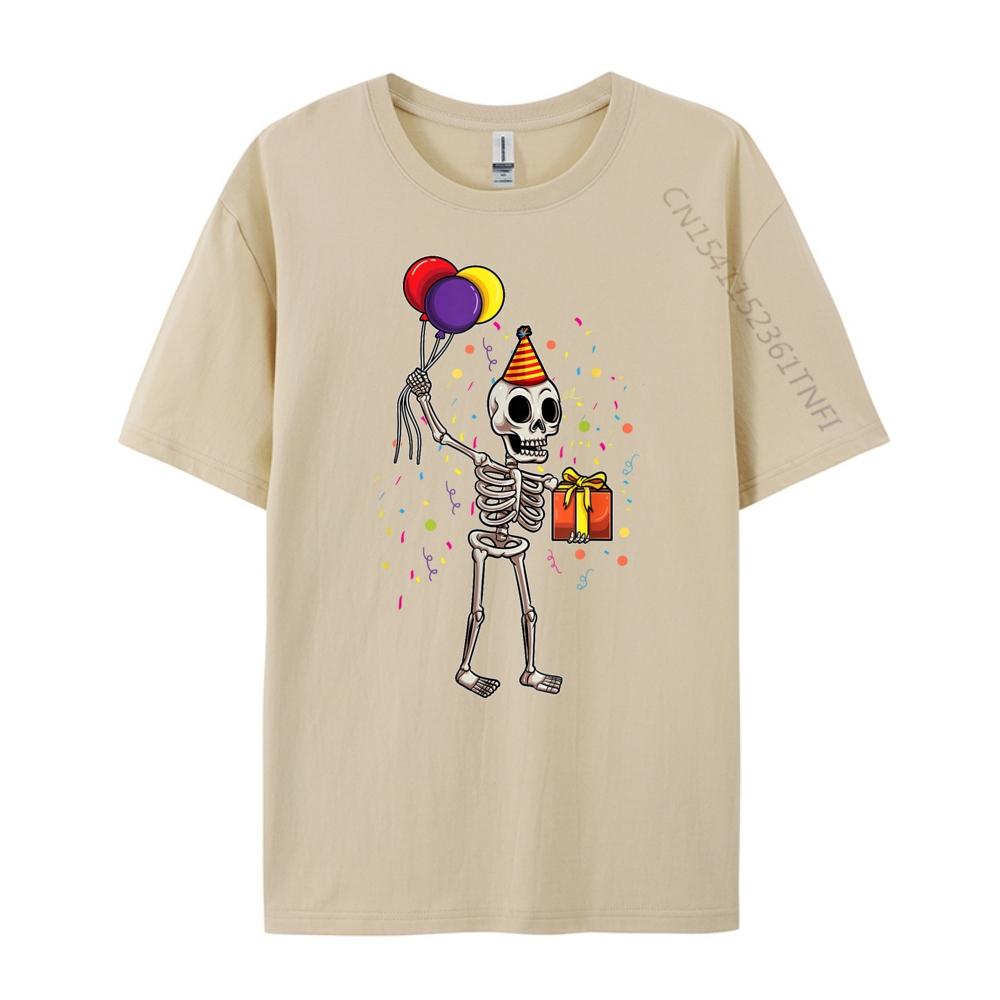 Celebrate Festive Skeleton Cotton Graphic Tees Tshirts Unisex Tshirt for Unisex Printed Graphic T Shirts Large Size Illustration