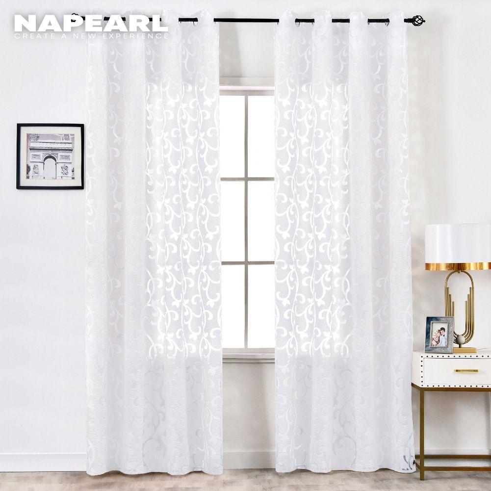 1 PC NAPEARL Modern Bedroom Sheer Curtain Fashion Living Home Window Curtain Jacquard Tulle Curtain