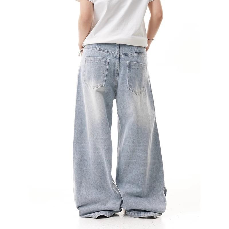 JYL Унисекс Прямые Джинсы Американский Винтаж Cleanfit High-Street Деним