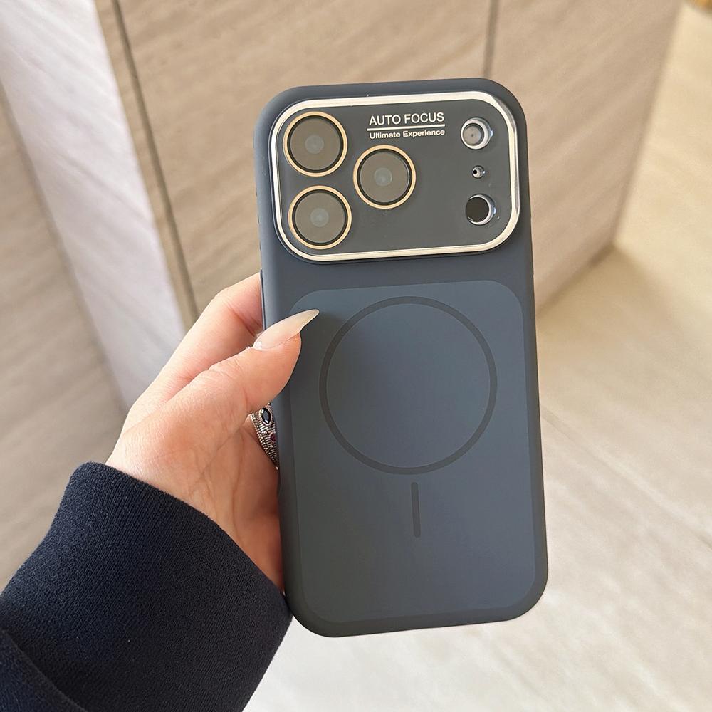 Однотонный силиконовый чехол для Magsafe с магнитом для iPhone 17 Air 16 Pro Max, с большим окном, противоударный