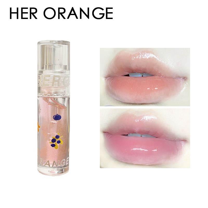 HER ORANGE~ Boo Boo Moisturizing Lip Nectar Clear Lip Oil Watery Mirror Glass Lip Glaze Lip Treatment Lip Balm