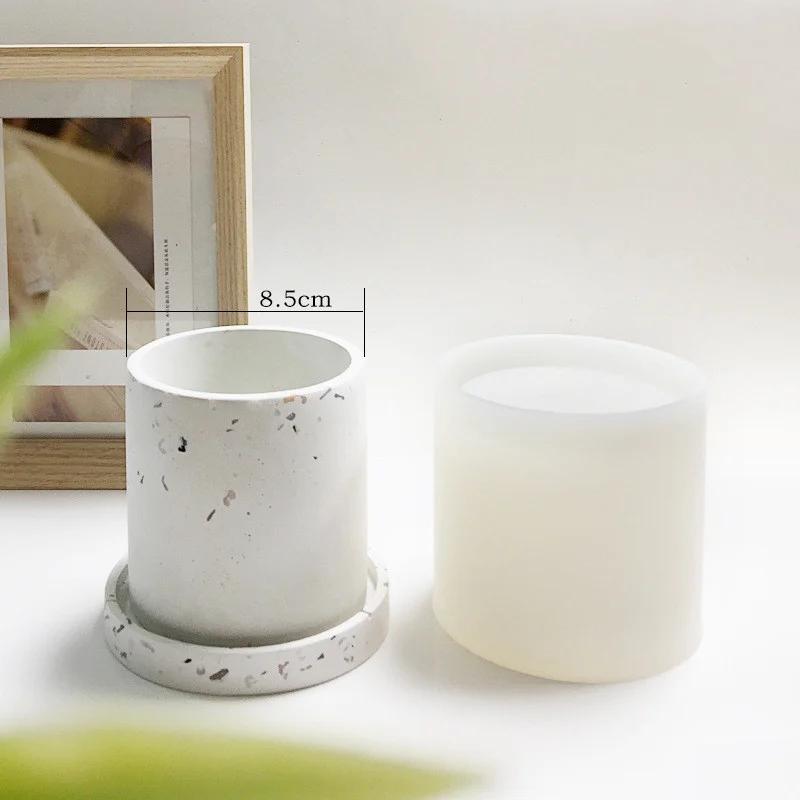 Форма для цветочного горшка из цемента, силиконовая форма для суккулентного горшка, круглая, квадратная, терраццо, форма для цветочного горшка, смола, цемент, художественные принадлежности, глиняные формы