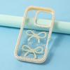 Чехол для iPhone 16 Pro Max с дизайном из двух бантов, эпоксидная смола, ТПУ+ПК, задняя крышка для телефона, декор стразами