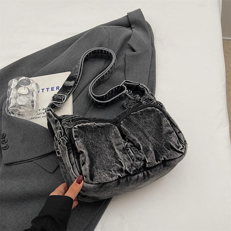 Женская сумка через плечо из денима большой емкости