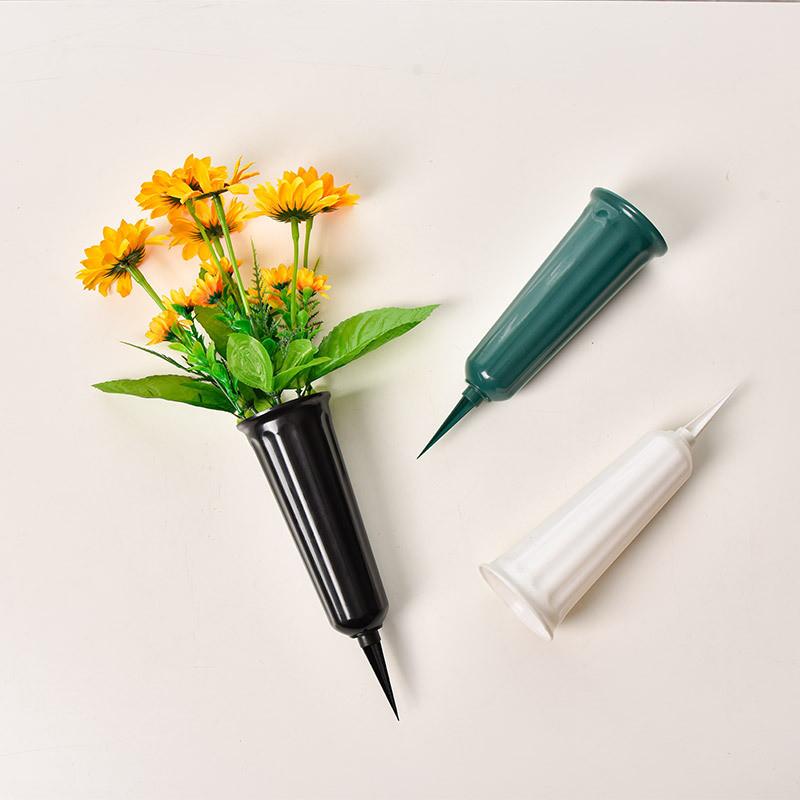 Plastic Grave Flower Vase With Durable Design For Cemetery Memorials And Outdoor Use