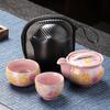 Powder Ru Kiln Portable Outdoor Travel Tea Set One Pot Two Cups Kuaike Cup Business Event Gifts