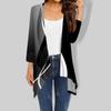 Women's Fall Print Irregular Three-quarter Sleeve Cardigan With Pocket Jacket