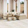 VidaXL 14-piece Garden Sofa Set Beige Polyrattan, Al Fresco Garden Sofa, Durable Outdoor Furniture, Deco 3361941