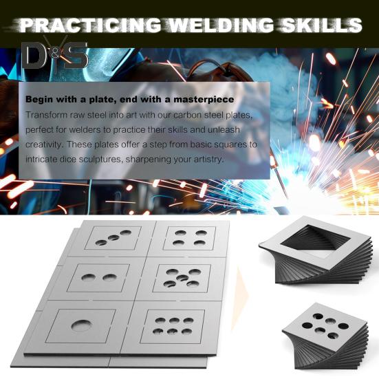 Купоны на практику сварки стали, металлические пластины толщиной 17 калибров, комплексный комплект для повышения навыков сварки для начинающих