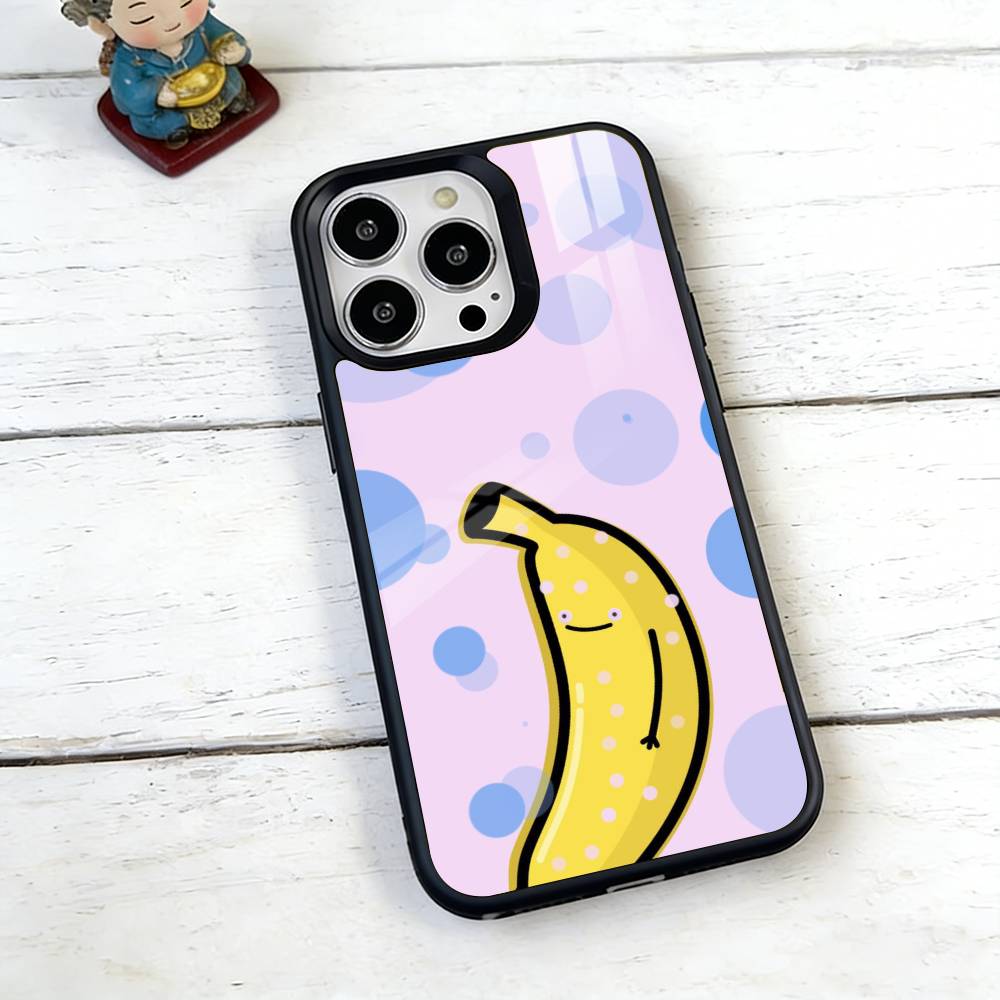 Милый чехол для телефона Банановый человечек для iPhone 17, 16, 15, 14, 13, 12, 11 Plus, Pro, Магнитный с беспроводной зарядкой MagSafe