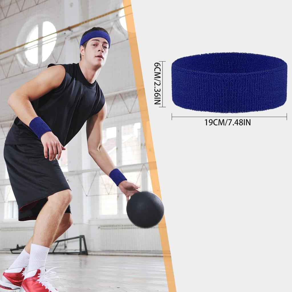 Баскетбольная спортивная повязка на голову, Впитывающая пот эластичная хлопковая повязка на голову, Женские аксессуары для волос, Однотонная повязка на голову, Хлопковый платок.