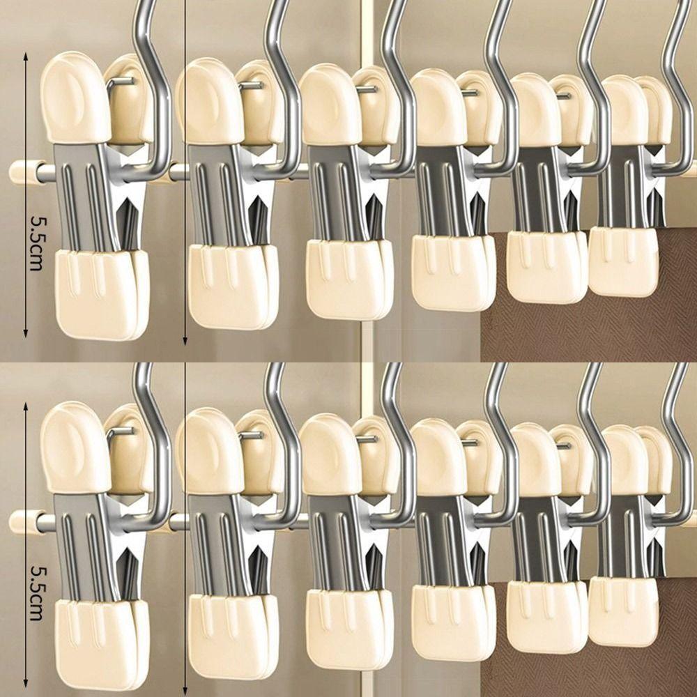 1/5/10PCS Windproof Stainless Steel Pants Clip with Hook Home Storage Rack for Household
