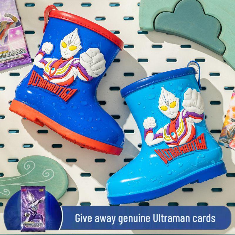 Нескользящие ПВХ резиновые сапоги Ultraman Tiga Zero для мальчиков 2-8 лет
