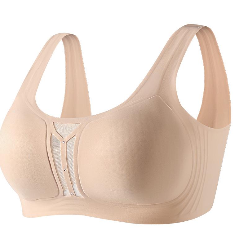 Spring and summer thin camellia nude cool breathable underwear women's seamless big breasts small soft support women's bra cover