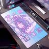Pink Purple Pixelated Girls Bean Art Style Mouse Pad Large Computer PC Gamer Desk Mats XXL Nonslip Keyboard Office Accessories